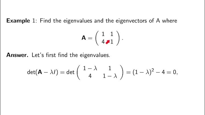 Video6_3: Review of matrices. Eigenvalues and eigenvectors.  Elementary differential equations