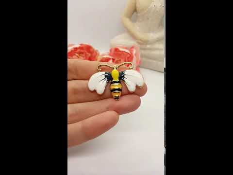 Літня яскрава брошка "бджола" емаль бджілка оса брошка значок пін, видео 1