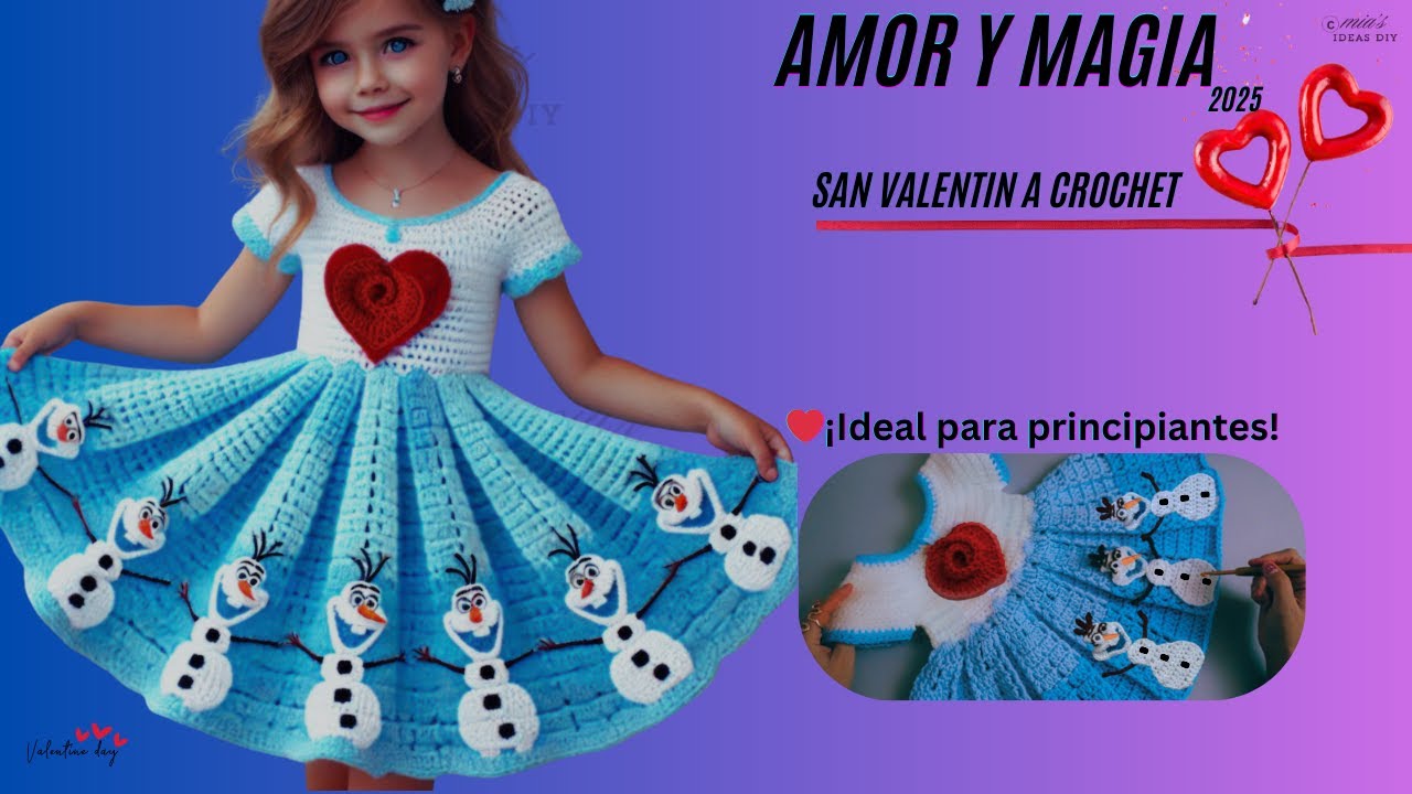 🎞️ #VESTIDOACROCHET para NIÑA  #aprendercrochet #tutorialfacil #clasedecrochet #aprendizaje #howto