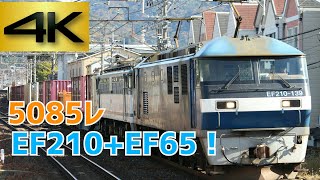 【4K/EF210とEF65の重連!!】5085レ EF210-138+EF65-2101 山科通過