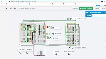 Simulation of  a 16-bit Shift register using the 74-HC-795 and Tinkercad