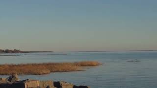 Cheboygan view of Mackinac Bridge &amp; Lake Huron