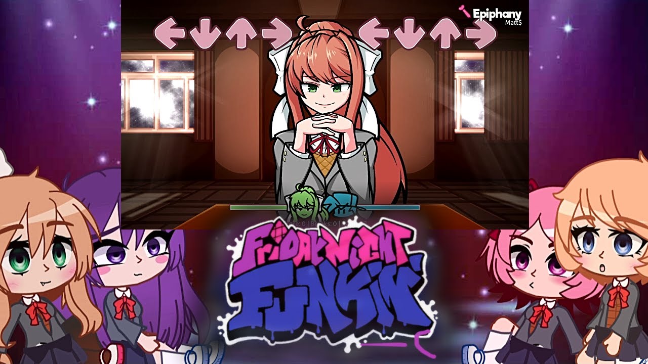 reaction Friday Night Funkin and Monika + Doki Doki Takeover Plus