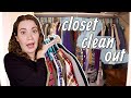Decluttering and reorganizing all my clothes | closet clean out 2021