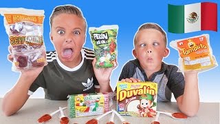 Trying Mexican Candy Challenge! Los niños prueban dulces de méxico | Kyles Toys & Games