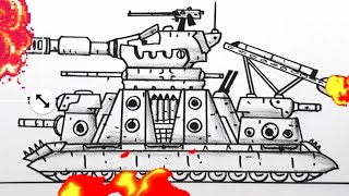 💥วาดรูปรถถัง🔥How to draw cartoon monster tank