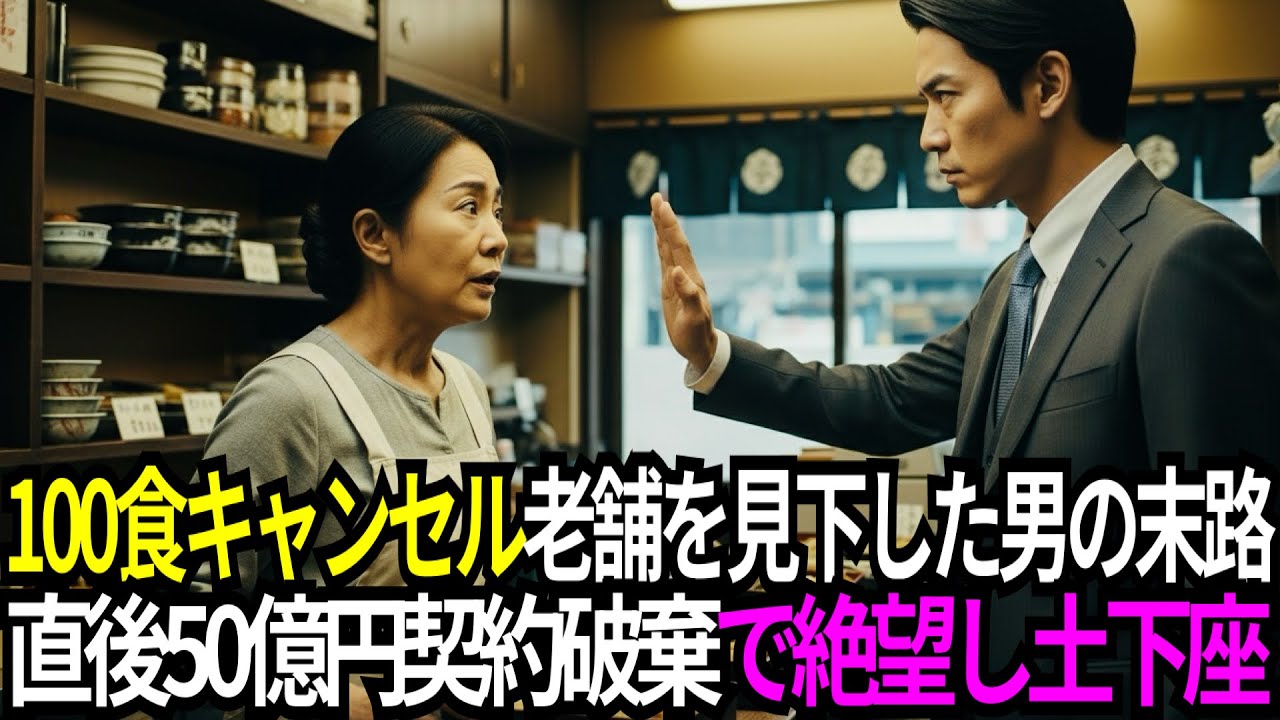 「こんな古臭い味、客に出せるか。100食全部キャンセルだ」老舗を嘲笑ったエリート男の末路 ──直後“50億円の契約破棄”と大株主の正体を知り業界が凍りつく