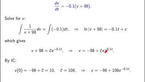 Video2-15: Modelling, air resistance. Elementary Differential Equation