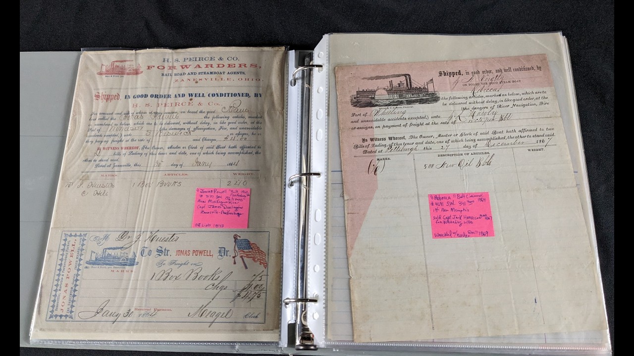 1915年製 STEAMBOAT WAVE BACK Lot 241:ALBUM FULL OF 1860'S TO 1910 STEAM BOAT BILL OF LADINGS