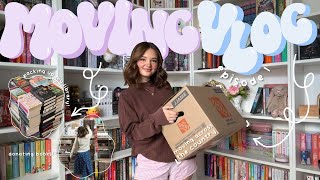 packing up all my books + taking down my home library… 📚📦💗 [moving vlog ep. 1]