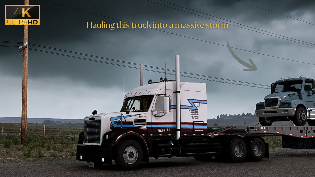 Driving this truck into a massive storm - Freighliner SD ( Aspen 60 Ton HighBoy Oilfield ) - ATS 4K