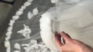 How to Make a Bridal Cathedral Drop Shaped Veil with Lace Trim