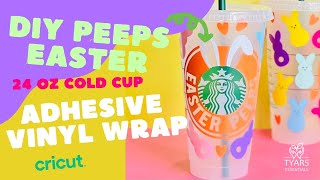 DIY Easter Peep Starbucks Cold Cup Wrap using Cricut and Adhesive Vinyl