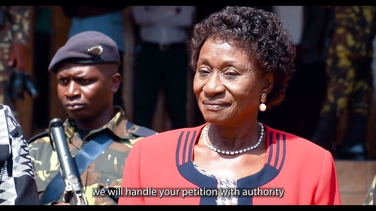 Young people presenting their petition against political violence, handouts, tokenism! 