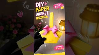 🎀 DIY Paper Basket Making | Cute Handmade Gift Basket Idea ✨ Easy Paper Craft #shorts