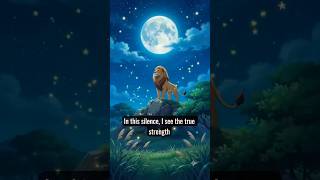 🦁 The Lion Under the Moonlight 🌕✨ | A Night of Courage & Majesty #Shorts