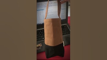 Túi vải canvas phối đen nâu đất hợp thời trang đựng bình giữ nhiệt ly trà sữa chống xước chống bẩn