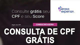 CONSULTA CPF GRÁTIS - CONSULTA SERASA ONLINE PELA INTERNET