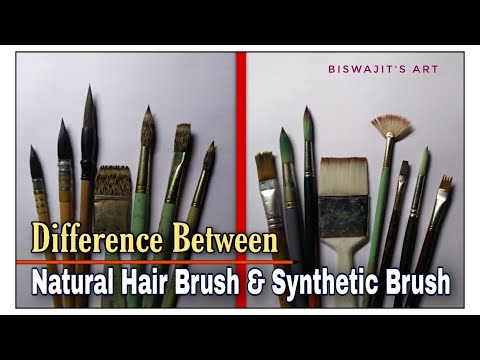 Difference Between Natural Hair Brush and Synthetic Brush // Brustro mop Brush Review / brush