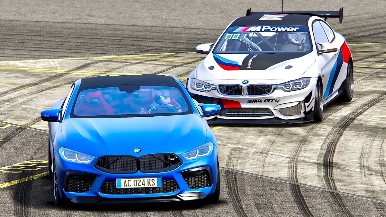 BMW M8 2020 vs BMW M4 GT4 - Top Gear Track - YouTube