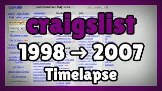 Celebrity Timelapse of CRAIGSLIST Website from 1998 to 2007 | Evolution Of Internet Nostalgia Profile