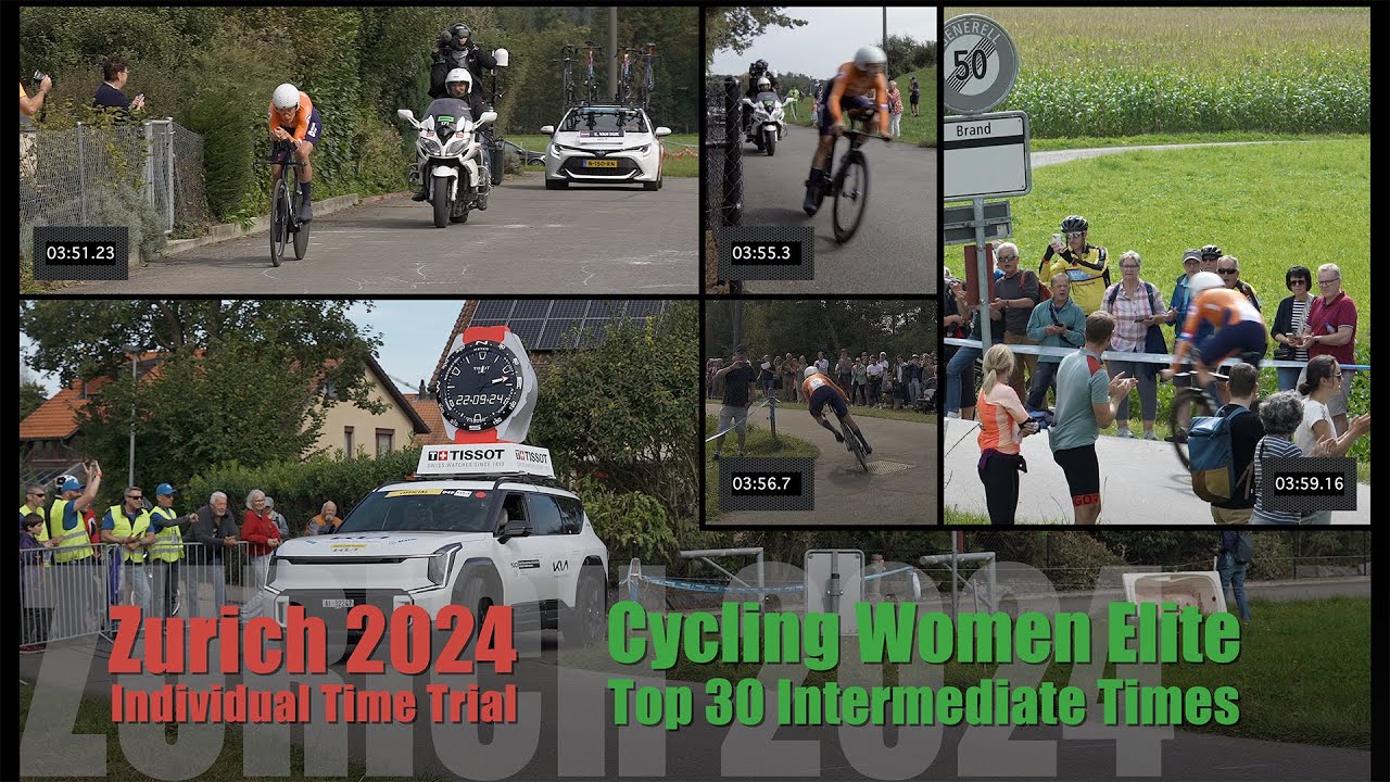 Zürich 2024 Rad- und Para-Cycling Weltmeisterschaften: Frauen Elite Top 30 - Zeitfahren-Zwischenzeit