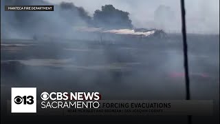 Manteca grass fire forces evacuations