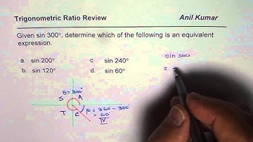 Equivalent Trigonometric Ratio in Degrees