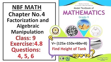 Math Class 9 (NBF) Exercise 4.8 Question 4, 5, 6 complete solution   -   (FBISE)