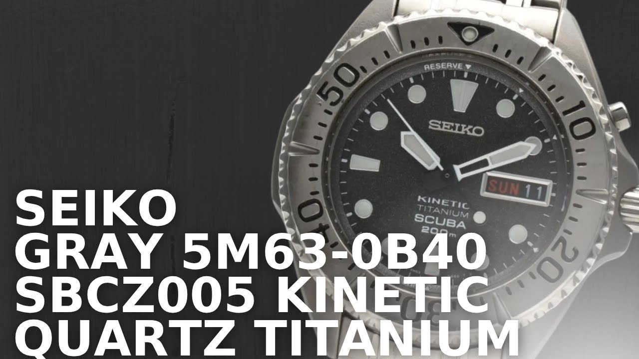 SEIKO Gray 5M63-0B40 SBCZ005 Kinetic Quartz Titanium - YouTube