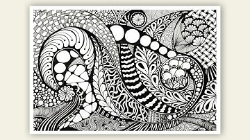 Easy zentangle art for beginners step by step || zentangle doodle art for beginners || zentangle art