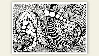 Easy zentangle art for beginners step by step || zentangle doodle art for beginners || zentangle art