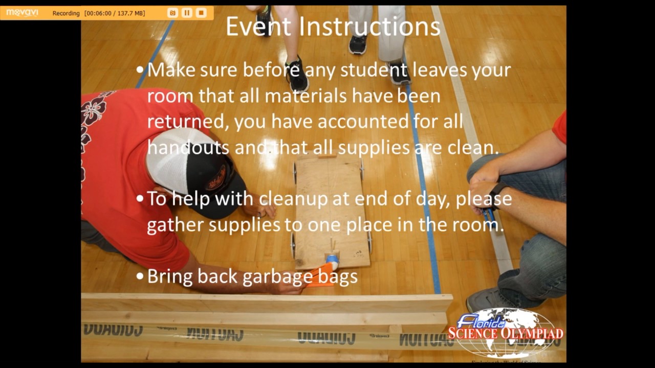 Florida Science Olympiad Event Supervisor Procedures 2017 YouTube