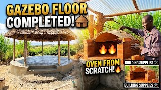 Gazebo Floor COMPLETED! 🛖 Building Our Village Outdoor Kitchen Oven From Scratch