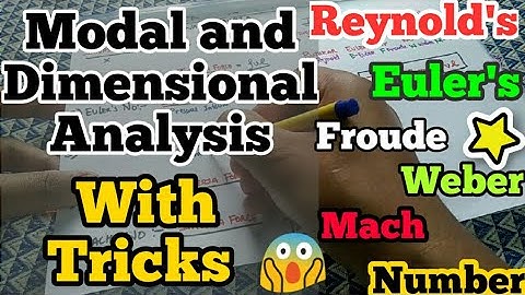 Modal & dimensional No | Reynold | Euler | Froude | Weber | Mach Number With Trick 😍😯