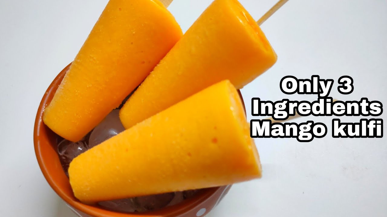 3 Minutes Mango Kulfi only 3 Ingredients No Cook No Condensed Milk