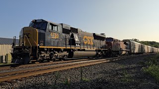 New Flared CSX SD70MAC #4765 & CP AC4400CW #8614 leading freight M560 in Unionville Ohio in Aug 2024