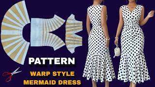 The Secret to a Perfect Fit | Wrap-Style Mermaid Dress with Ruched Front & Flounced Skirt