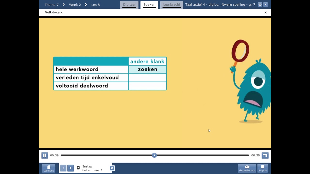Taal actief 4 digibordsoftware spelling thema 7 les 8 - YouTube