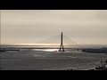 淡江大橋夕陽即時高空俯拍畫面06.19台灣最新地標！世界第一單塔斜張橋 The world's longest single-tower, asymmetric cable-stayed bridge