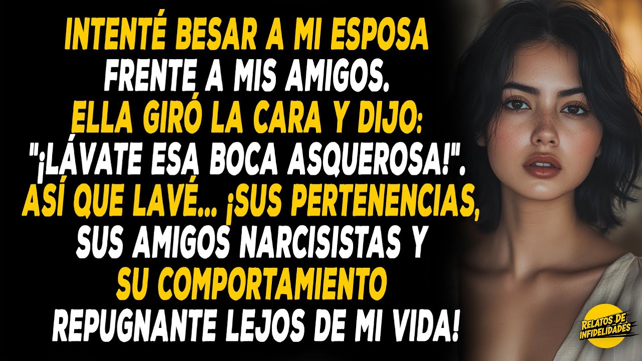 Intenté Besar A Mi Esposa Frente A Mis Amigos. Ella Giró La Cara Y Dijo: 