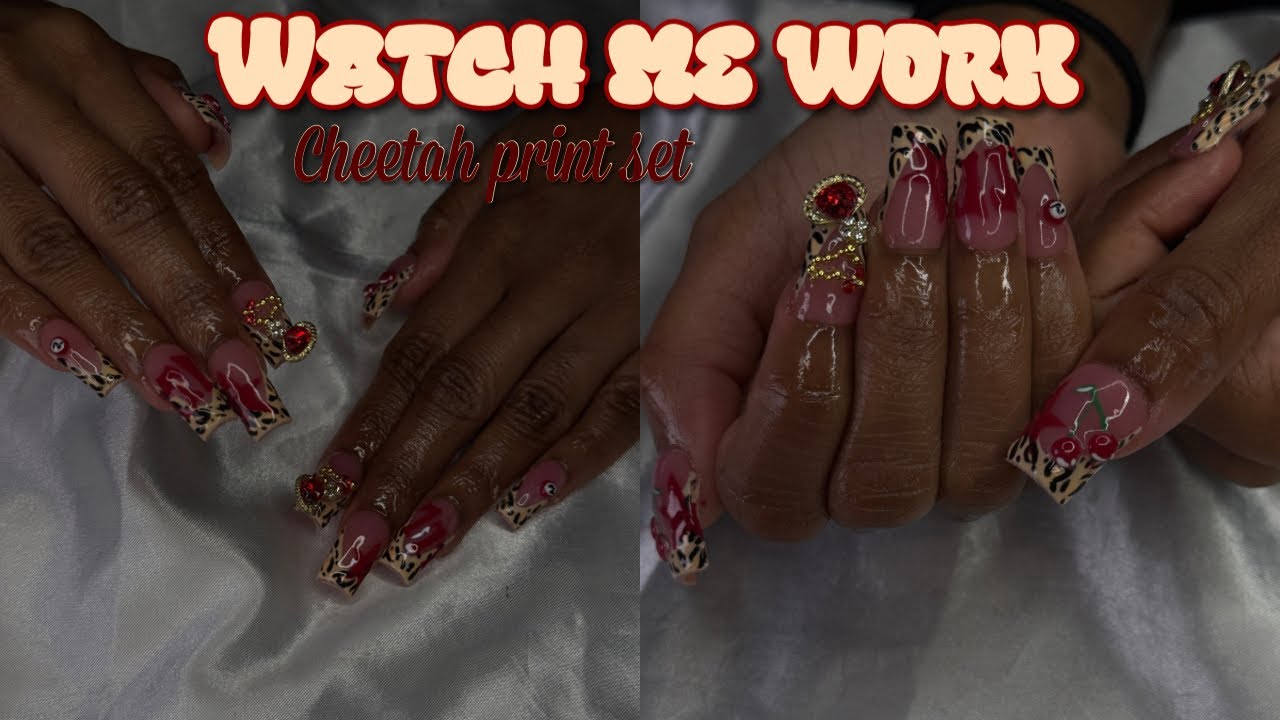 Watch me work 🎰🐆❤️ | medium nails