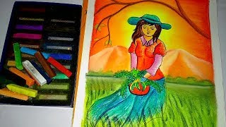 HOW TO DRAW A BEAUTIFUL GIRL WITH PASTEL AND SOFT PASTEL COLOURS.. screenshot 4