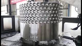 Roller shell for briquetting machine processing on CNC gantry boring and milling machine