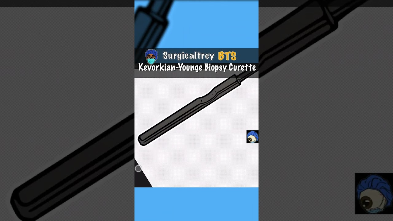 Surgicaltrey Art Series: Kevorkian-Younge Biopsy Curette | Vector Drawing Behind the Scenes