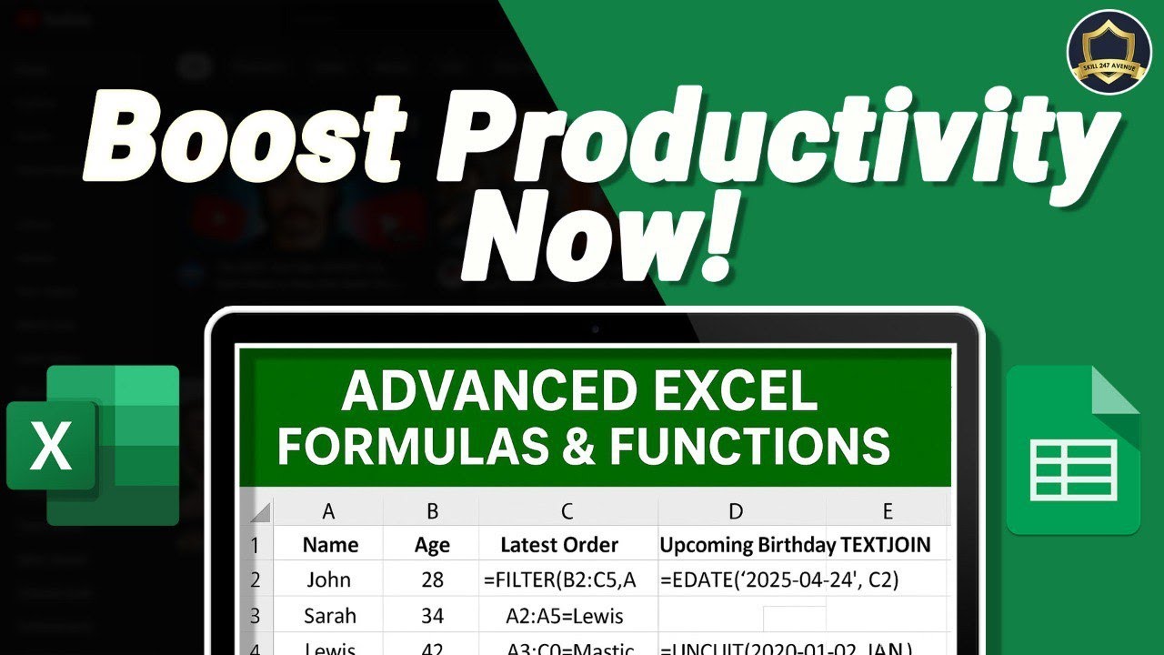 Beginner’s Guide to Boost Productivity |Mastering Excel Formulas ...
