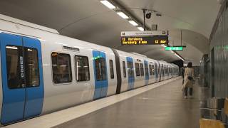 Sweden, Stockholm, Subway Night Ride From Hornstull To Aspudden