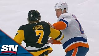 Penguins' John Ludvig and Islanders' Matt Martin Drop The Gloves Off The Faceoff