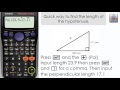 Quick way of finding the length of the hypotenuse (Casio Calculator, fx-83GT PLUS, fx-85GT PLUS)