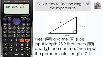 Quick way of finding the length of the hypotenuse (Casio Calculator, fx-83GT PLUS, fx-85GT PLUS)